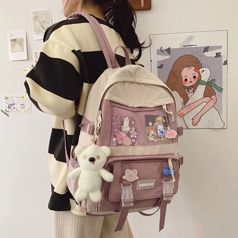 Harajuku Backpack Girl School Notebook Travel Bag Casual Daypack