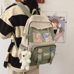 Harajuku Backpack Girl School Notebook Travel Bag Casual Daypack
