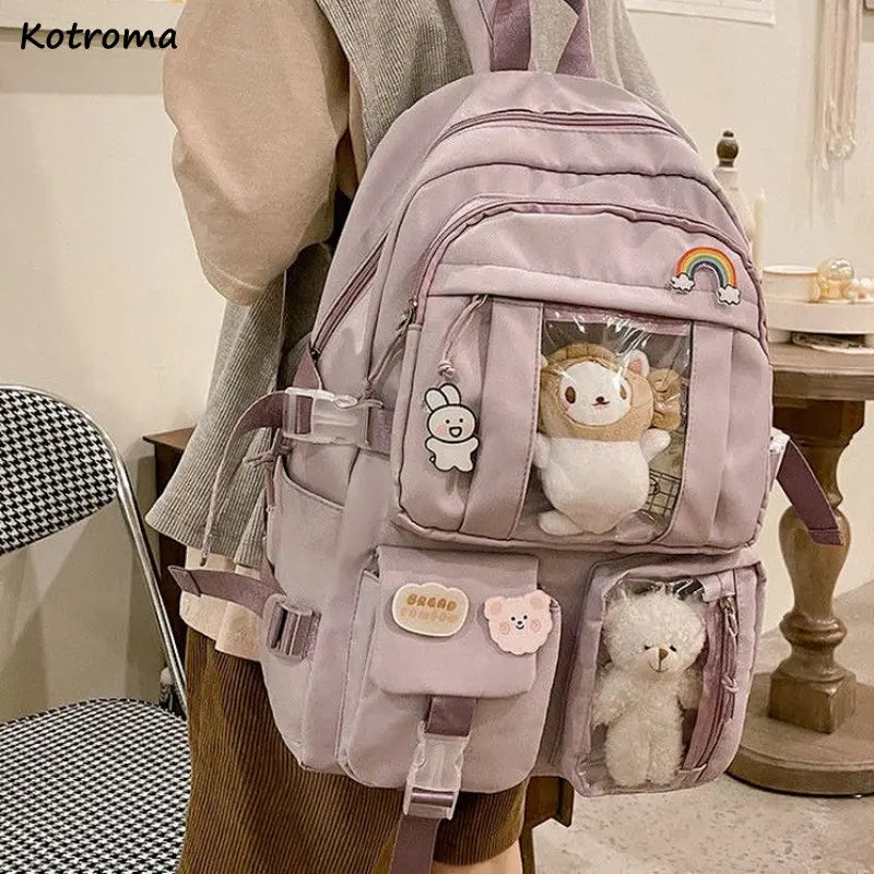 Harajuku Backpacks Students School Bookbag Transparent Lovely Large Capacity