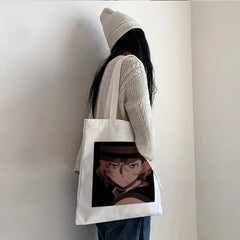 Harajuku Bungo Stray Dog Anime Shopper Bag Vintage Large Capacity Canvas