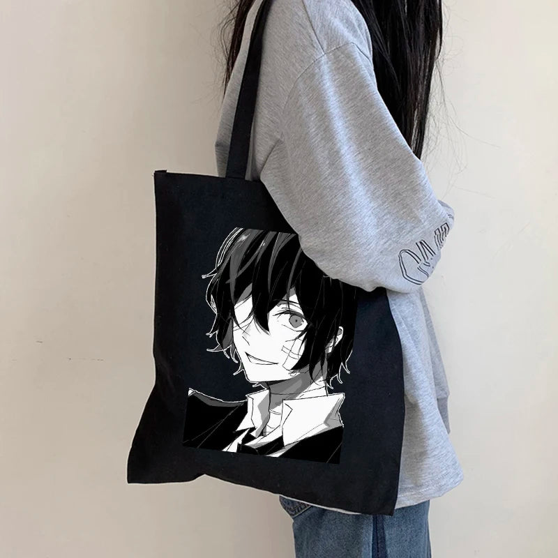 Harajuku Bungo Stray Dog Anime Shopper Bag Vintage Large Capacity Canvas