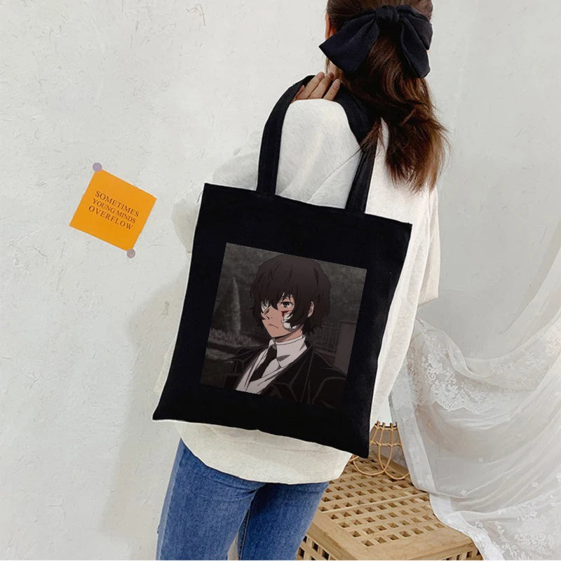 Harajuku Bungo Stray Dog Anime Shopper Bag Vintage Large Capacity Canvas
