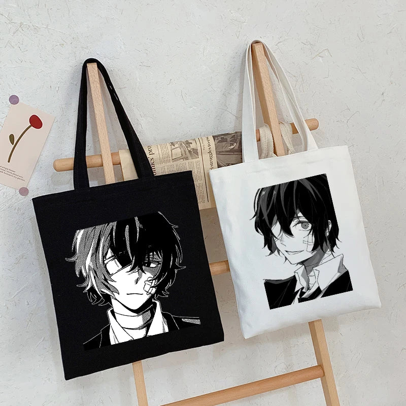Harajuku Bungo Stray Dog Anime Shopper Bag Vintage Large Capacity Canvas