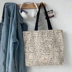 Harajuku Canvas Shoulder Bags Women Underarm Students School Large Capacity