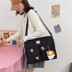 Harajuku Canvas Women Crossbody Bag Female Handbag Shoulder Bag