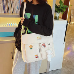Harajuku Canvas Women Crossbody Bag Female Handbag Shoulder Bag