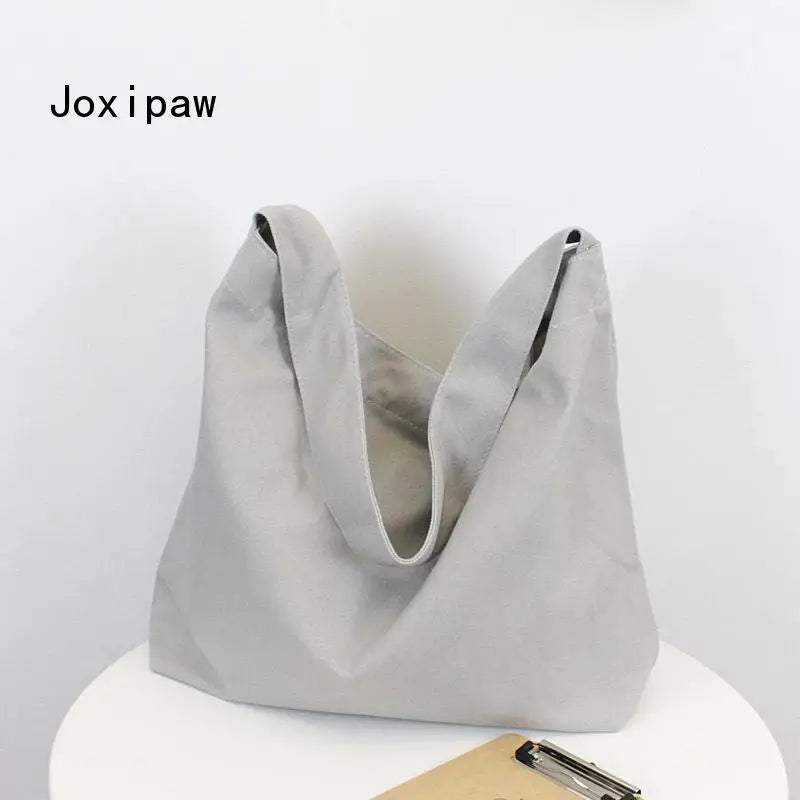 Harajuku Canvas Shoulder Bag for Women Vintage Large Capacity Handbag