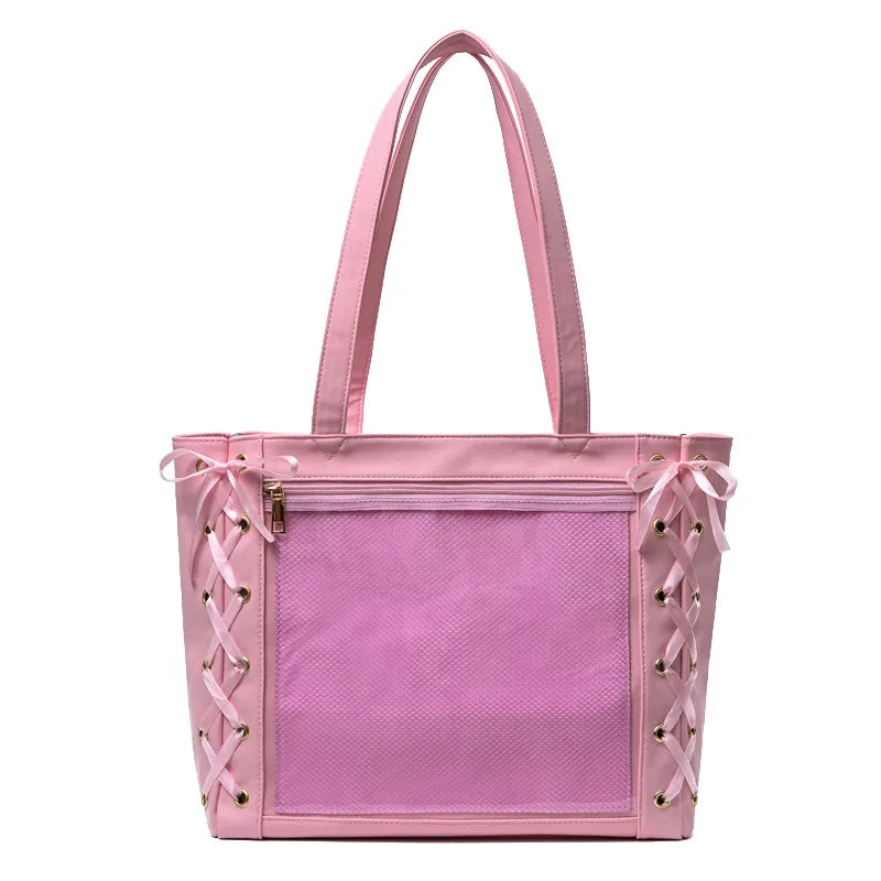 Harajuku Classic ItaBag Ribbons Shoulder Bags Japanese Transparent Soft Girls
