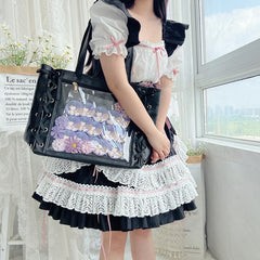 Harajuku Classic ItaBag Ribbons Shoulder Bags Japanese Transparent Soft Girls