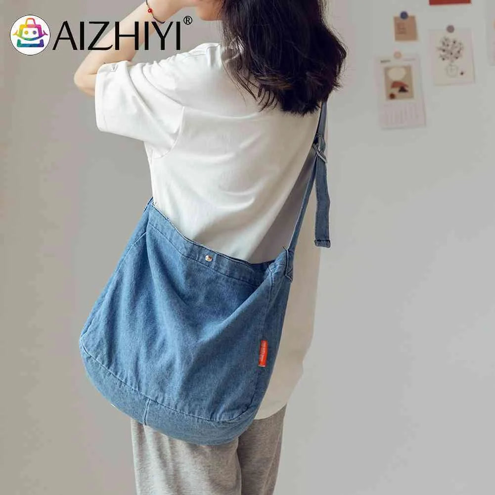 Harajuku Crossbody Bags Street Vintage Denim Messenger Pouch Cowboy Satchel