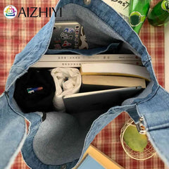 Harajuku Crossbody Bags Street Vintage Denim Messenger Pouch Cowboy Satchel