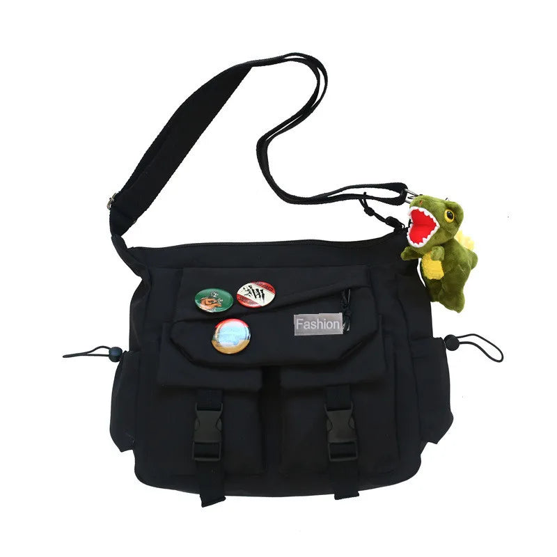 Harajuku Diagonal Crossbody Bags for Women Nylon Messenger Bag