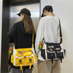 Harajuku Diagonal Crossbody Bags for Women Nylon Messenger Bag