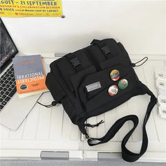 Harajuku Diagonal Crossbody Bags for Women Nylon Messenger Bag