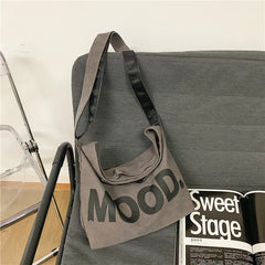 Harajuku Hip Hop Large Student Crossbody School Bag Canvas Women Messenger Bag