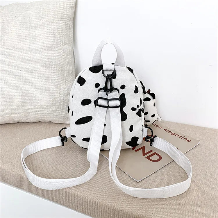 Harajuku Feng Schoolbag Female Ins Fire Cow Pattern Lovely Girl Canvas Bag