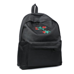 Harajuku Floral Embroidery Backpack Men Women Travel School Backpack
