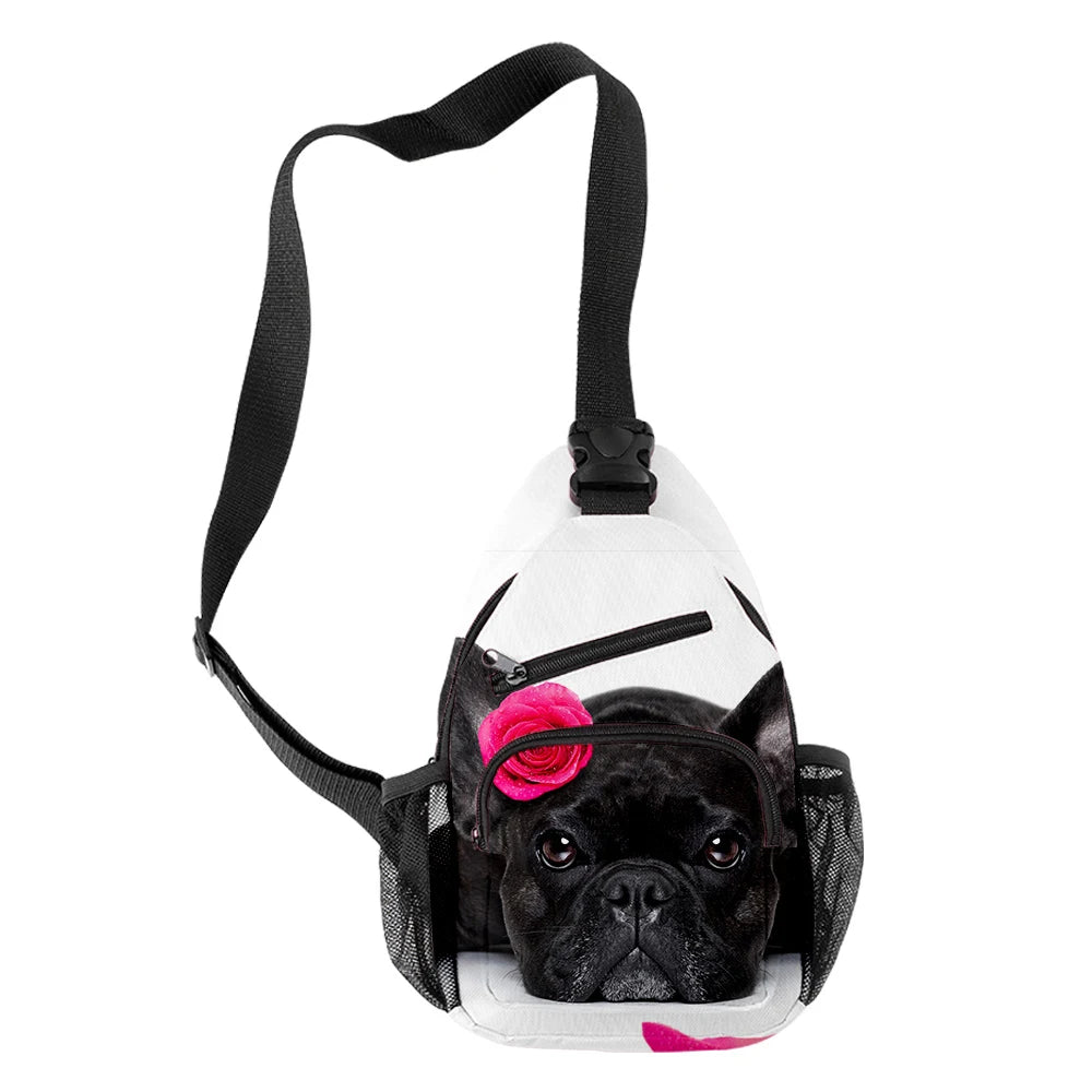 Harajuku French Bulldog 3D Print Chest Bag