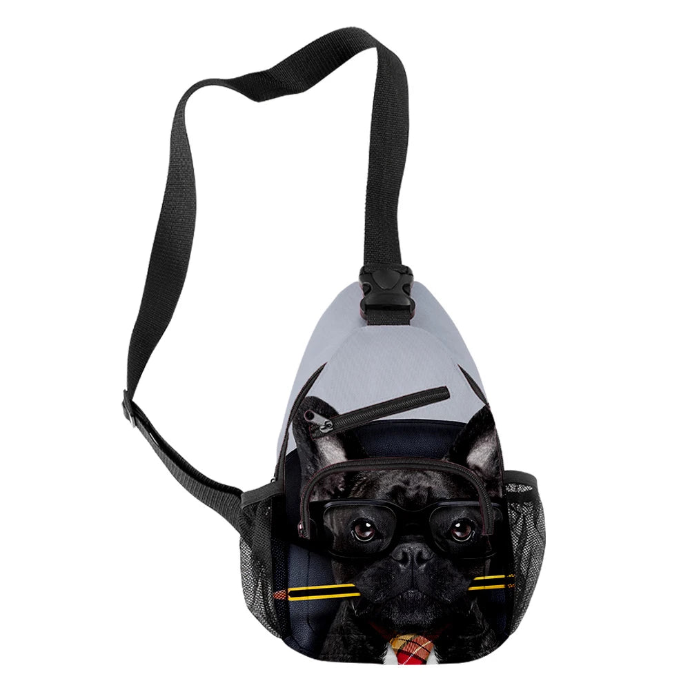 Harajuku French Bulldog 3D Print Chest Bag