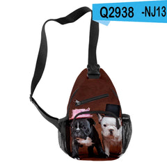 Harajuku French Bulldog 3D Print Chest Bag