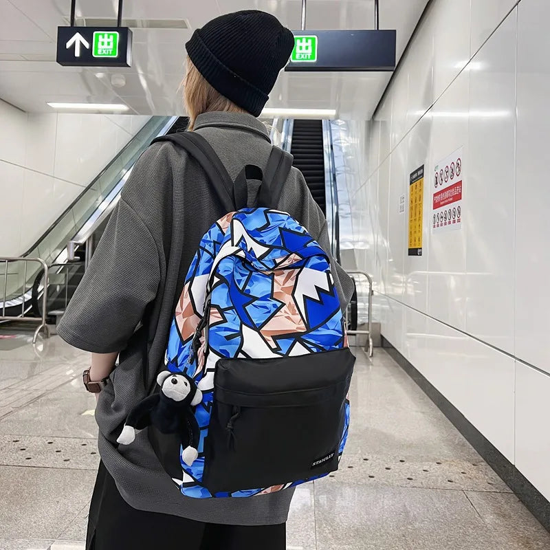 Harajuku Girl Male School Bag Female Men Backpack Women Book Boy Bag