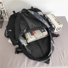 Harajuku Girl Male School Bag Female Graffiti Print Backpack