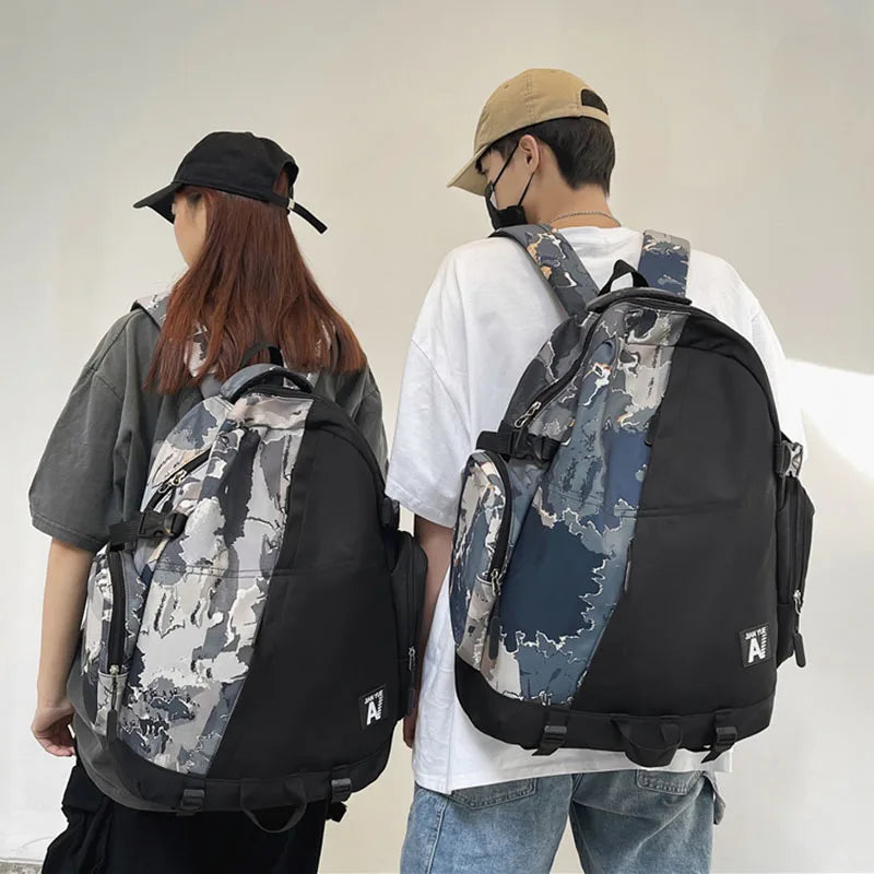 Harajuku Girl Male School Bag Female Graffiti Print Backpack