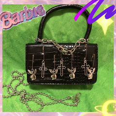 Harajuku Goth Women's Shoulder Bag Metalpunk Y2k Girls Small Square