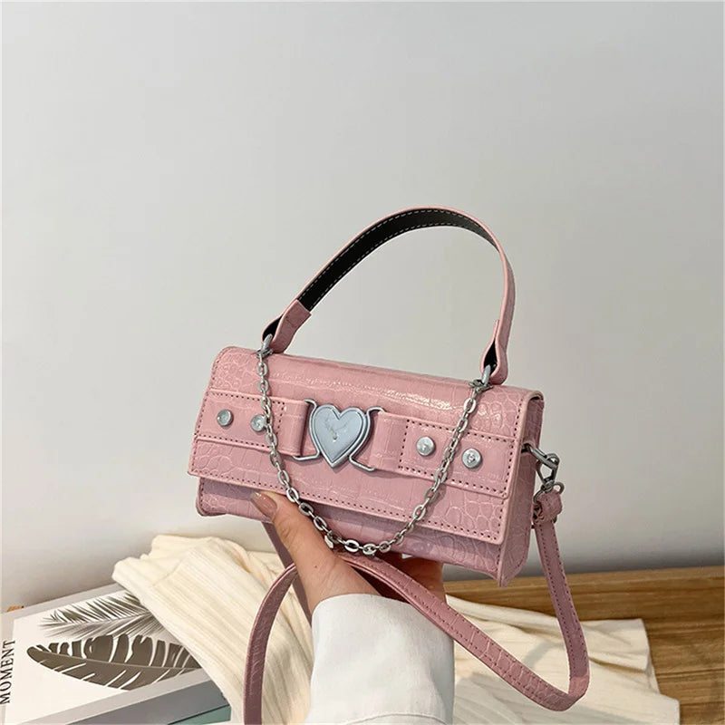 Harajuku Gothic Shoulder Bag Metal Punk Biker Style Female Handbag