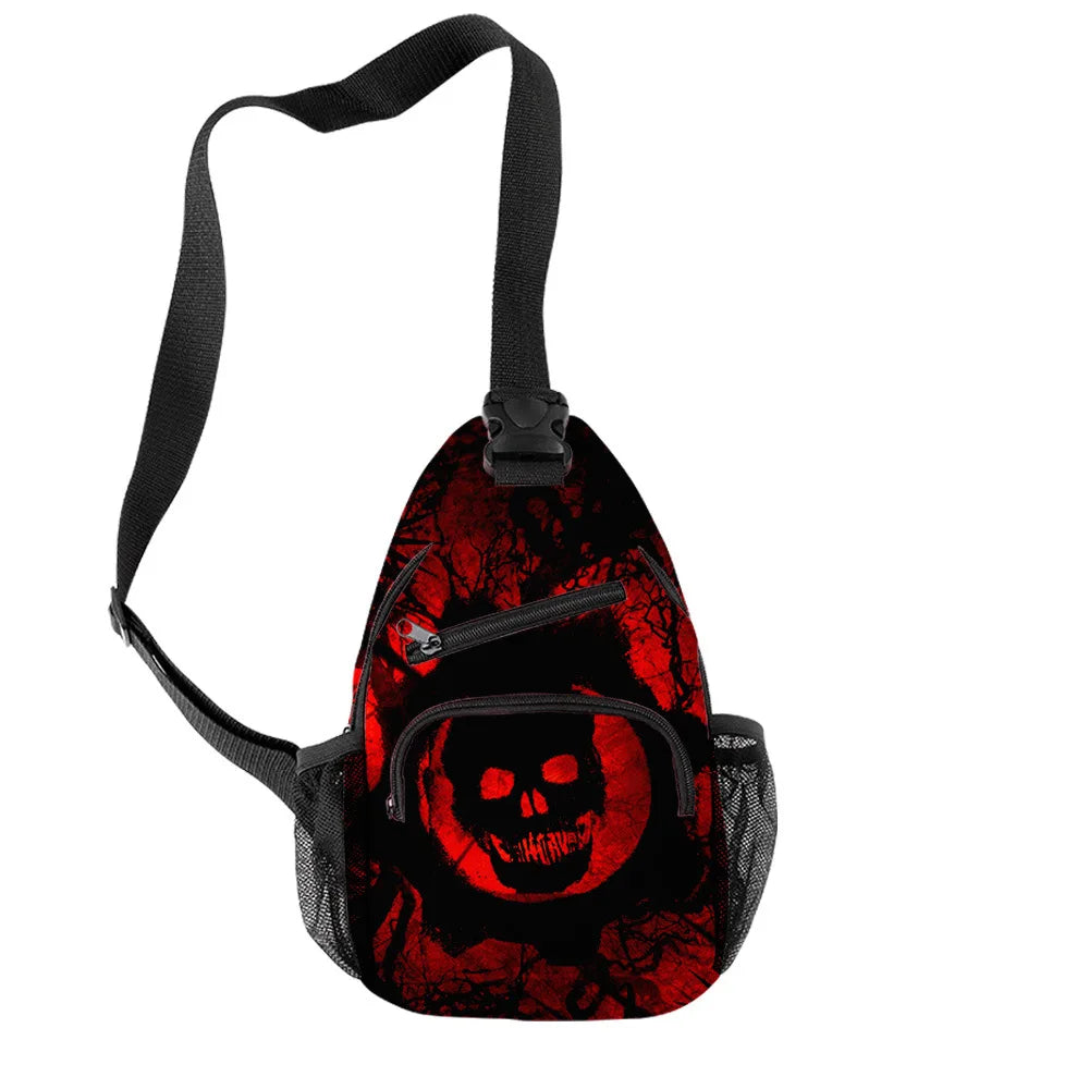 Harajuku Halloween Skeleton 3D Print Chest Bag