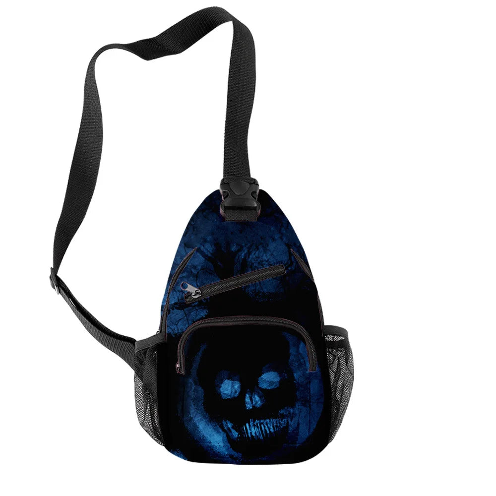 Harajuku Halloween Skeleton 3D Print Chest Bag