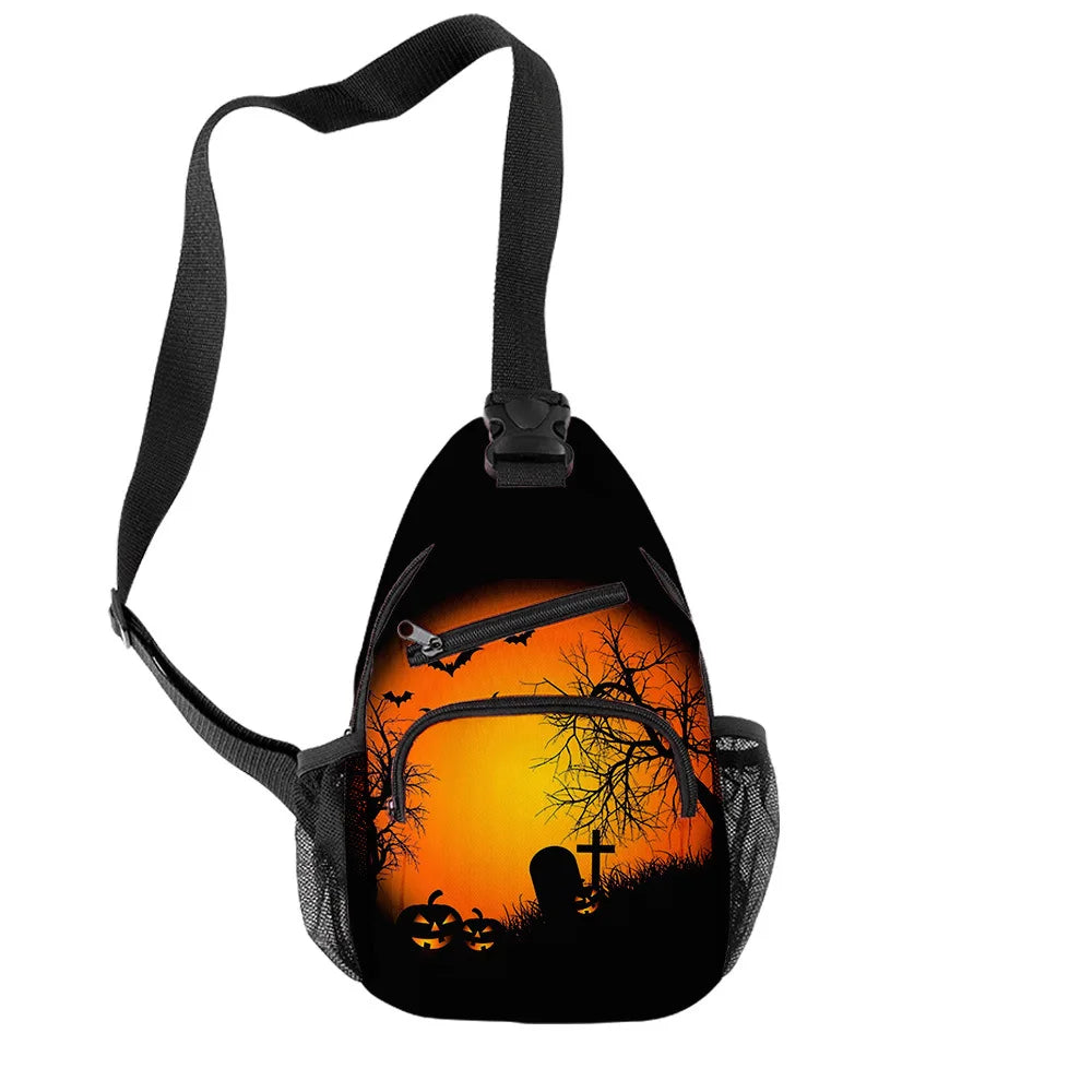 Harajuku Halloween Skeleton 3D Print Chest Bag