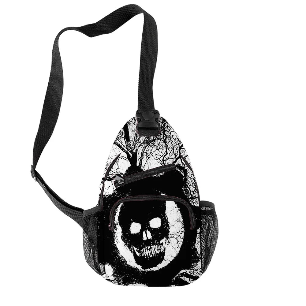 Harajuku Halloween Skeleton 3D Print Chest Bag