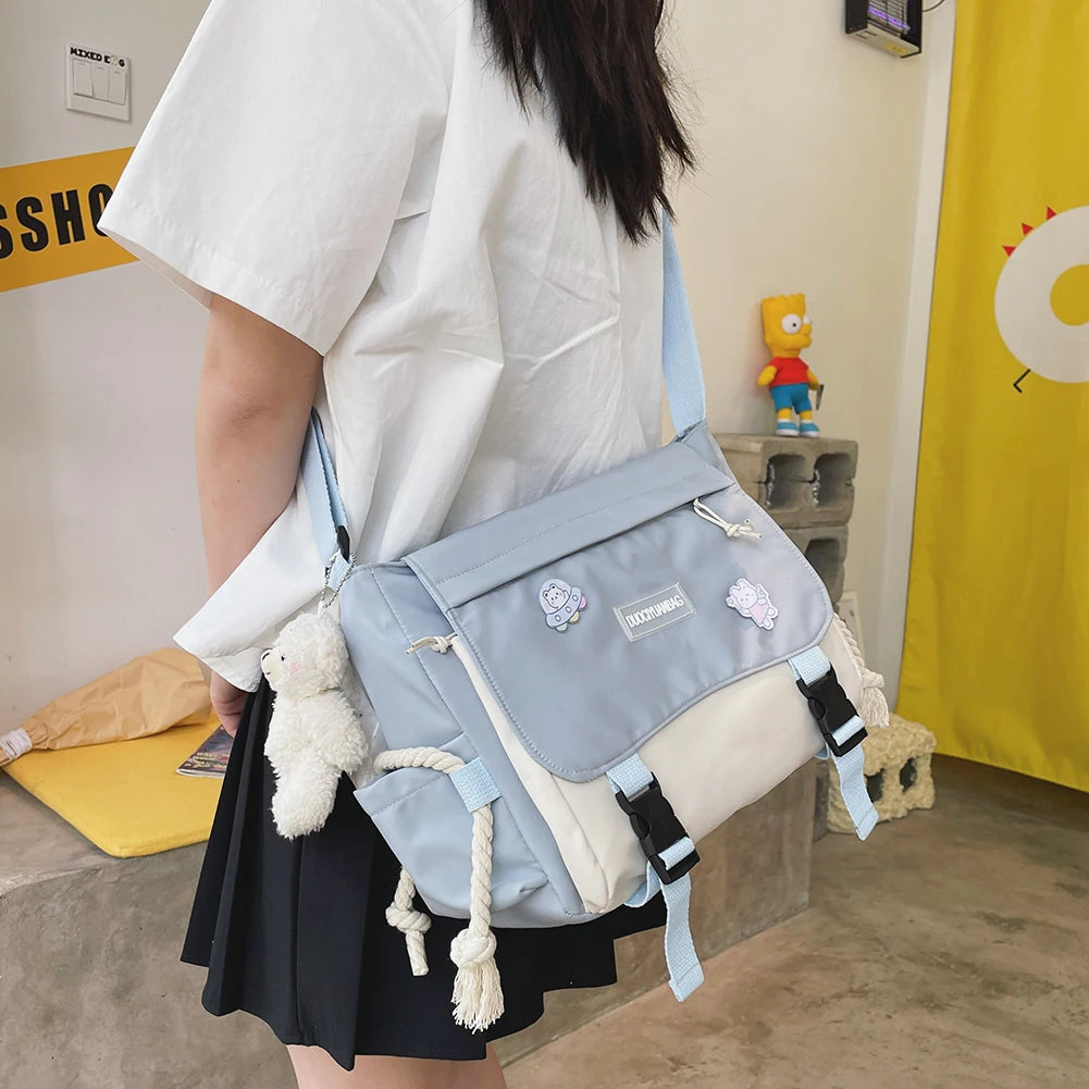 Harajuku Handbag for Women Large Capacity Messenger Pouch Shoulder Bag