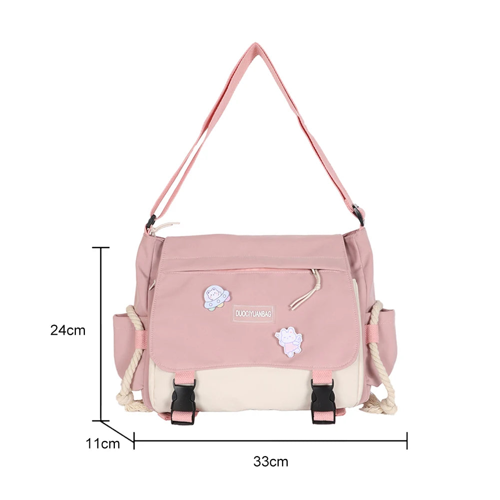 Harajuku Handbag for Women Large Capacity Messenger Pouch Shoulder Bag
