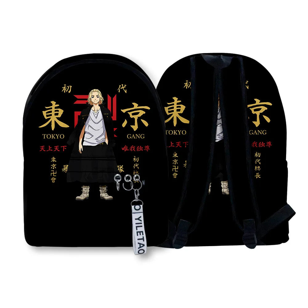 Harajuku Japan Anime Tokyo Revengers School Bags 3D Print Waterproof Backpack