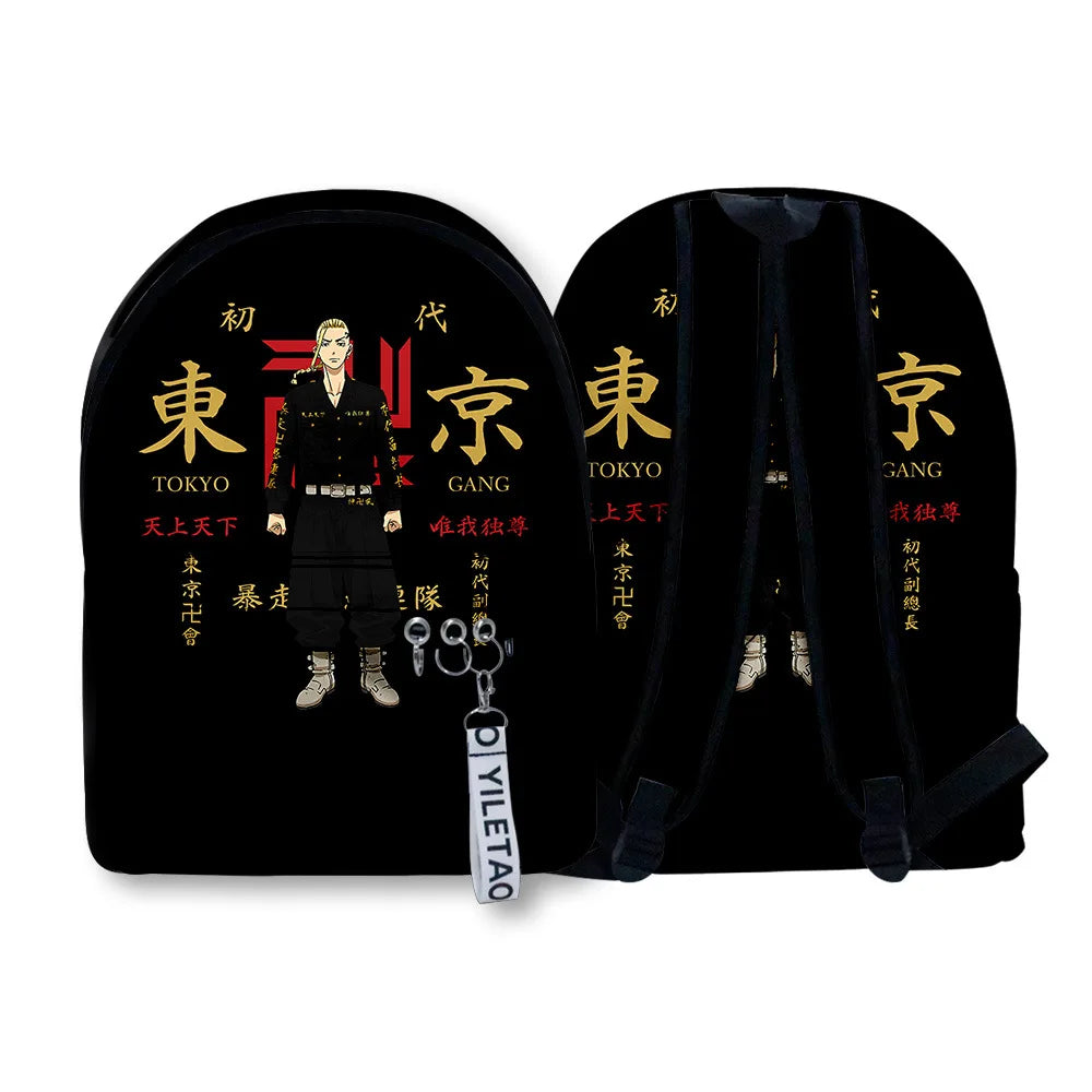 Harajuku Japan Anime Tokyo Revengers School Bags 3D Print Waterproof Backpack