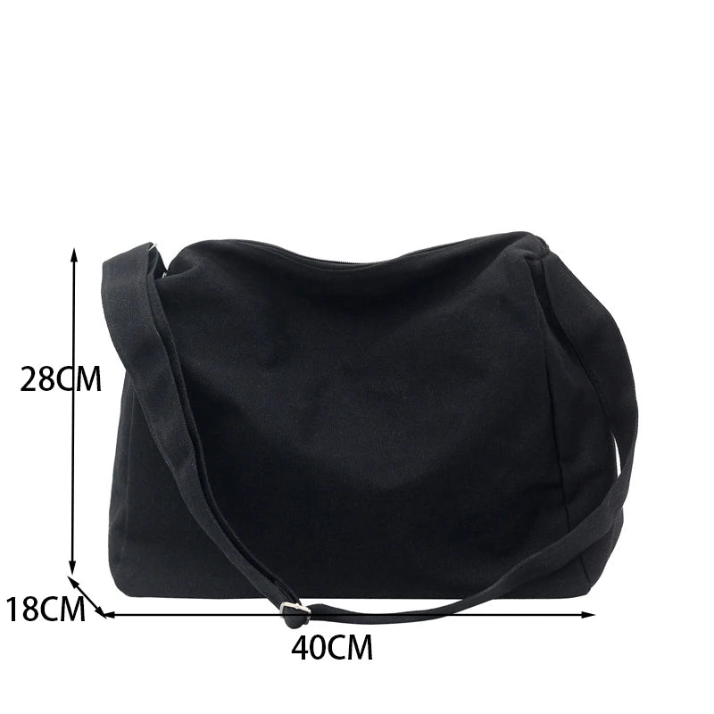 Harajuku Large Capacity Canvas Crossbody Bag for Women Girl