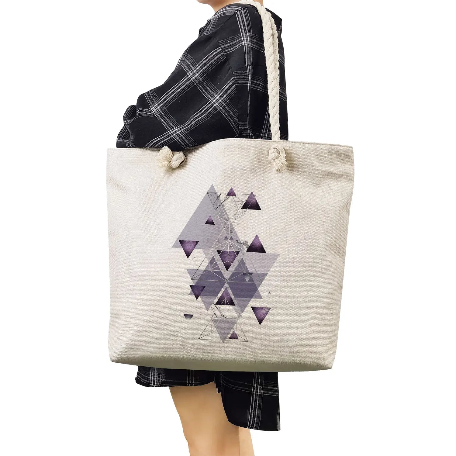 Harajuku Large Capacity Shopping Tote Bags Geometric