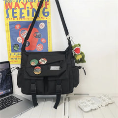 Harajuku Men Nylon Crossbody Bags for Women Messenger Bag Girls School Book Bags