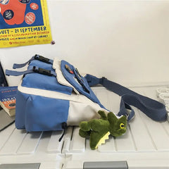 Harajuku Men Nylon Crossbody Bags for Women Messenger Bag Girls School Book Bags