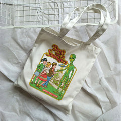 Harajuku Ulzzang Evil Cartoon Print Canvas Shoulder Bag