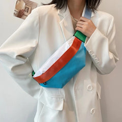 Harajuku Nylon Women Bag Fanny Pack Waist Bag Sports Breast Bag