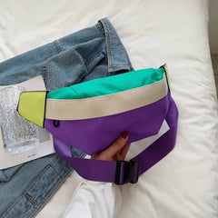 Harajuku Nylon Women Bag Fanny Pack Waist Bag Sports Breast Bag