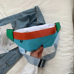 Harajuku Nylon Women Bag Fanny Pack Waist Bag Sports Breast Bag