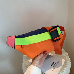 Harajuku Nylon Women Bag Fanny Pack Waist Bag Sports Breast Bag