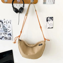 Harajuku Solid Nylon Handbag Streetwear Shoulder Messenger Satchel Bag Crossbody