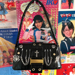 Harajuku Spider Shoulder Totes Bags Women Skull Cross Sac A Main Femme Punk