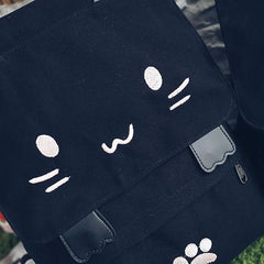 Harajuku Style Cat Print Backpack for Students Women Girls