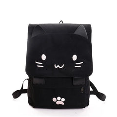 Harajuku Style Cat Print Backpack for Students Women Girls